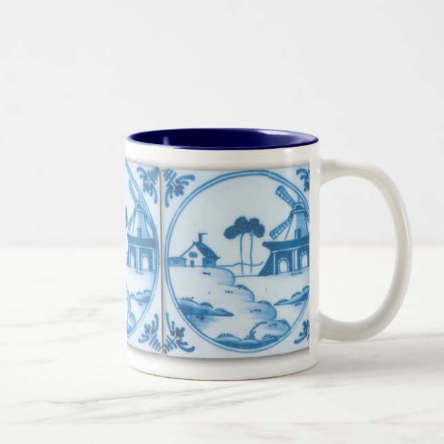 Vintage Tile Delft Windmill Café Mug (Droit)