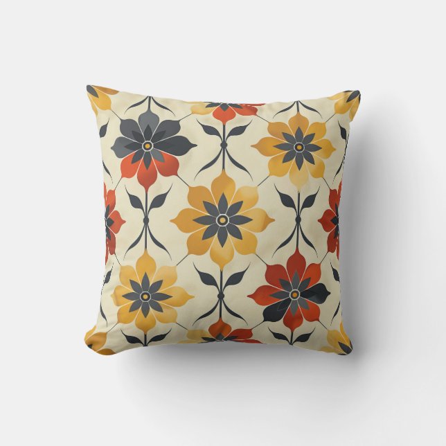 “Vintage Tile Pattern Seamless Throw Pillow” Throw Pillow (Front)