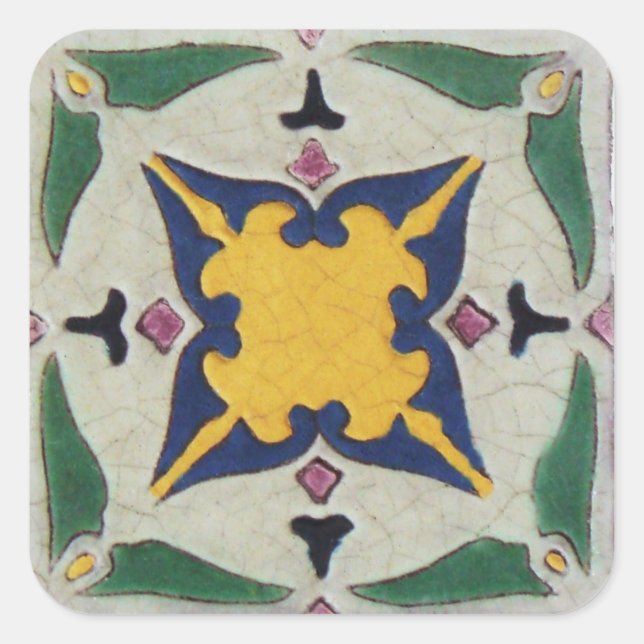 Vintage Tile Square Sticker (Front)
