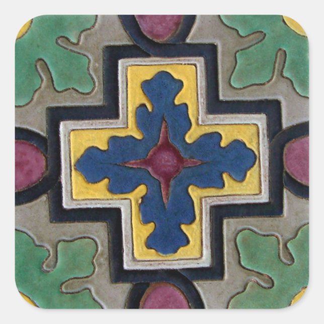 Vintage Tile Square Sticker (Front)
