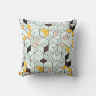 Vintage tiles background designed from geometric s throw pillow