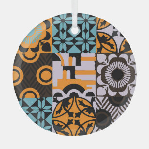Vintage tiles: intricate decorative details. glass ornament