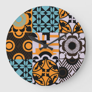 Vintage tiles: intricate decorative details. large clock