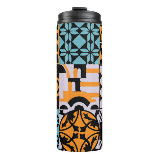 Vintage tiles: intricate decorative details. thermal tumbler