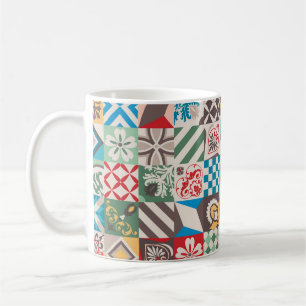 Vintage tiles intricate details. Ceramic paint flo Coffee Mug