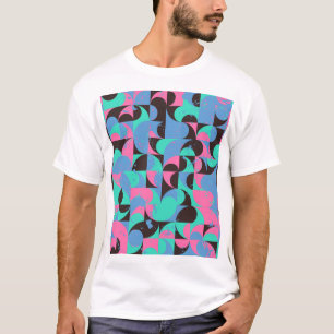 Vintage Tiles Neon Pink Green T-Shirt