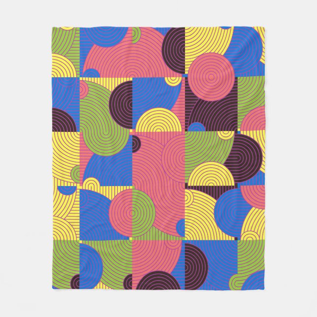 Vintage Tiles Retro 1960s Pattern Fleece Blanket (Front)