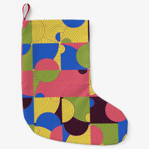 Vintage Tiles Retro 1960s Pattern Small Christmas Stocking