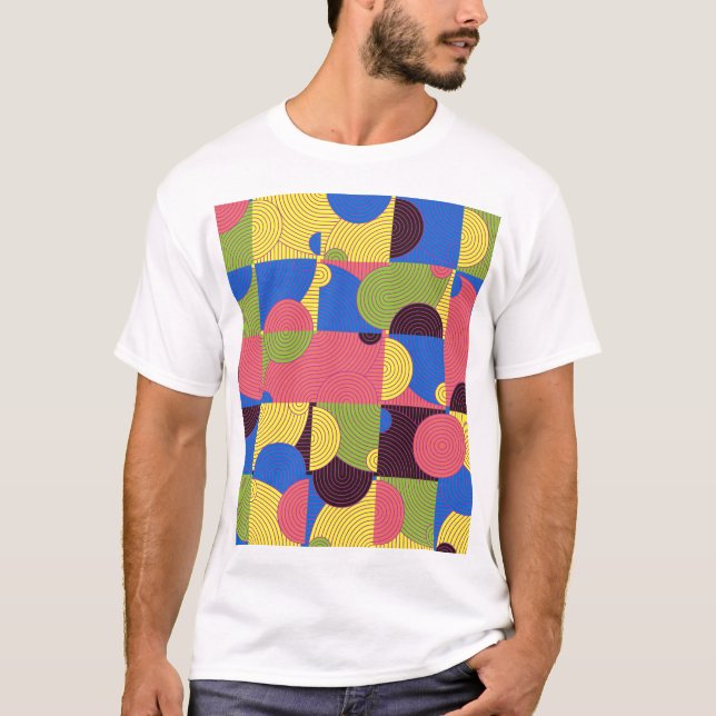 Vintage Tiles Retro 1960s Pattern T-Shirt (Front)