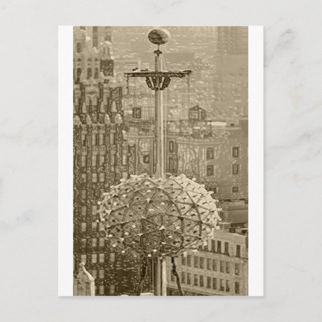 VINTAGE TIME SQUARE POSTCARD (Front)