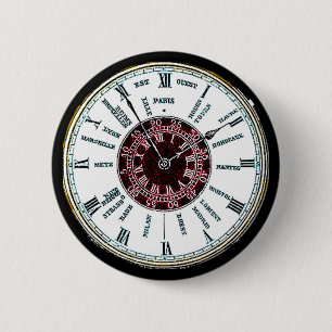 Vintage time zone watch 2 inch round button