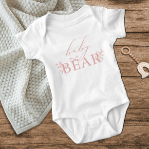 Vintage Timeless Floral Pink Baby Bear Bodysuit