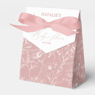 Vintage Timeless Floral Pink Baby Shower Favor Box