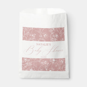 Vintage Timeless Floral Pink Baby Shower Favour Bag