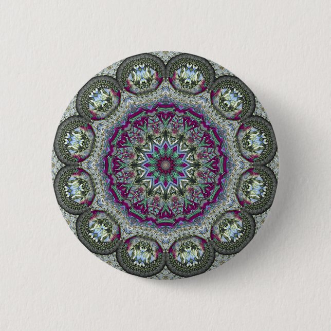 Vintage Tin - Paisley Print 2 Inch Round Button (Front)