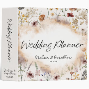 Vintage Tiny Floral Blooms Wedding Planner Binder