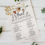 Vintage Tiny Floral Game Whats In Your Purse Flyer<br><div class="desc">What's In Your Purse bridal shower game.  Tiny blooms vintage collection.  Watercolor botanical,  tender and absolutely tiny watercolor flowers.  Matching items to complete your event collection are available in our Zazzle store!</div>