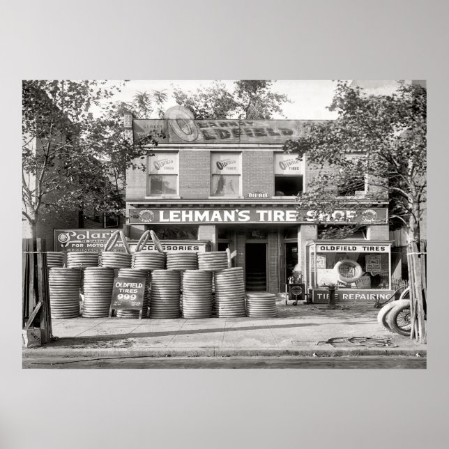 Vintage Tire Shop Poster (Front)