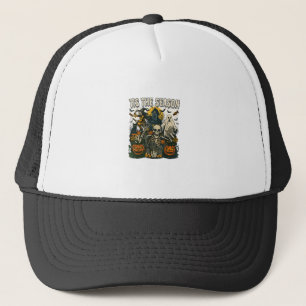 Vintage Tis Season Halloween Skeleton Retro Trucker Hat
