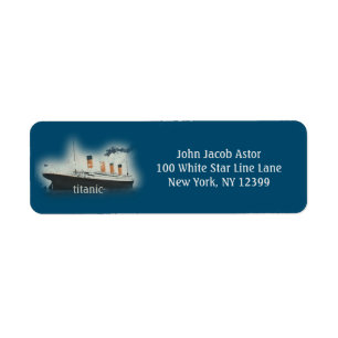 Vintage Titanic Ocean Adresse de retour du navire
