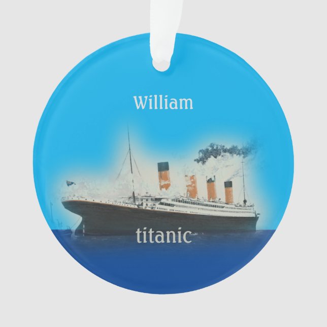 Vintage Titanic Ocean Liner Kids Ship Ornament (Front)