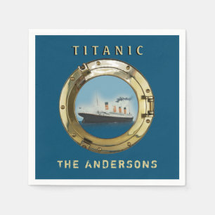 Vintage Titanic Personalized Dinner Party Napkin