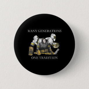 Vintage To Modern Hockey Goalie Heritage Evolution 2 Inch Round Button