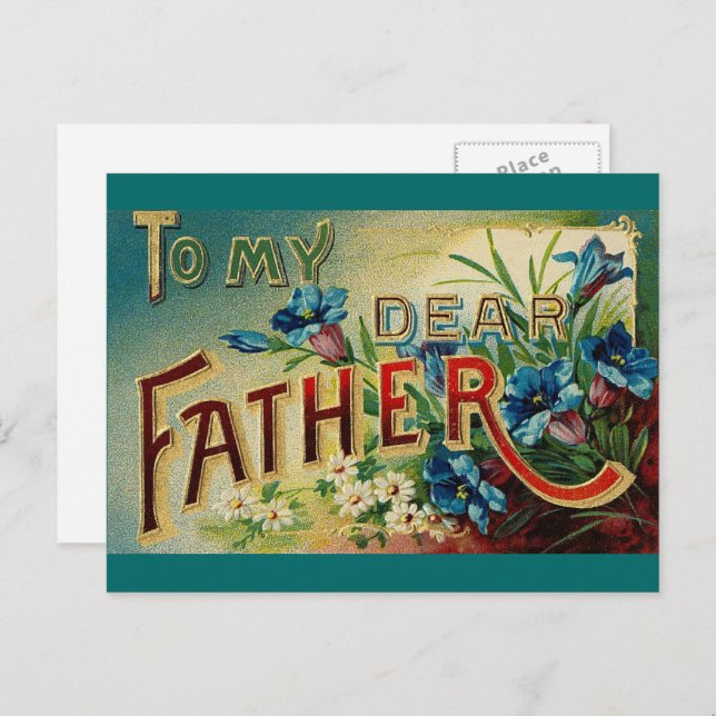 Vintage To My Dear Father Postcard (Front/Back)