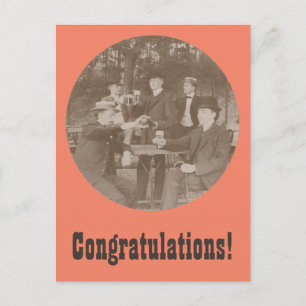 Vintage Toast Congratulations Party Men Postcard