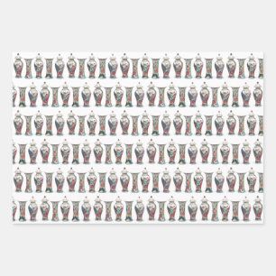 vintage Tobacco Leaf vases ginger jars Wrapping Paper Sheet