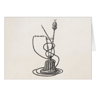 Vintage Tobacco Pipes and Hookah Old Illustration