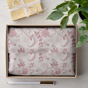 Vintage Toile De Jouy Dusty Rose Pattern Tissue Paper