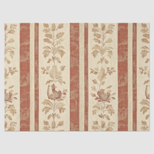 Vintage Toile de Jouy Floral Stripe with Hen (1) Tissue Paper