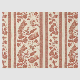 Vintage Toile de Jouy Floral Stripe with Hen (2) Tissue Paper