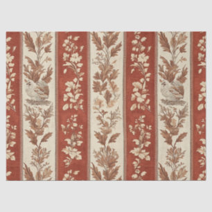 Vintage Toile de Jouy Floral Stripe with Hen (6) Tissue Paper