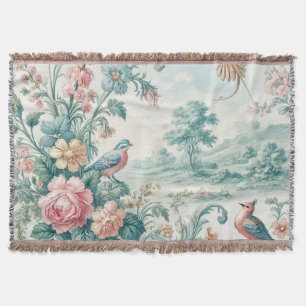 Vintage Toile Throw Blanket