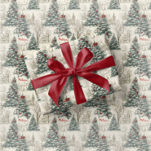 Vintage Toile Wrapping Paper Christmas