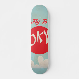 Vintage Tokyo, Japan Travel Posters Skateboard