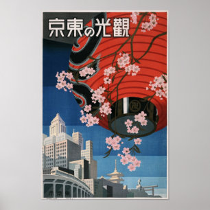 Vintage Tokyo travel Poster