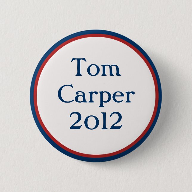 Vintage Tom Carper Button (Front)