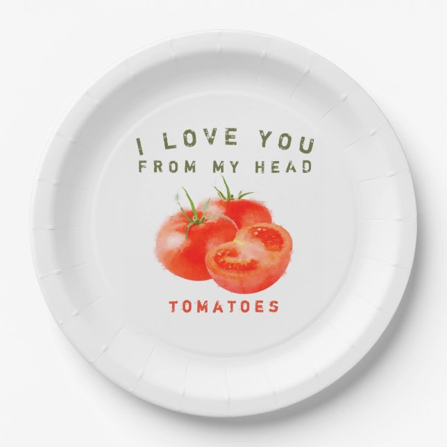 Vintage Tomato Quote Design -  Paper Plate (Front)