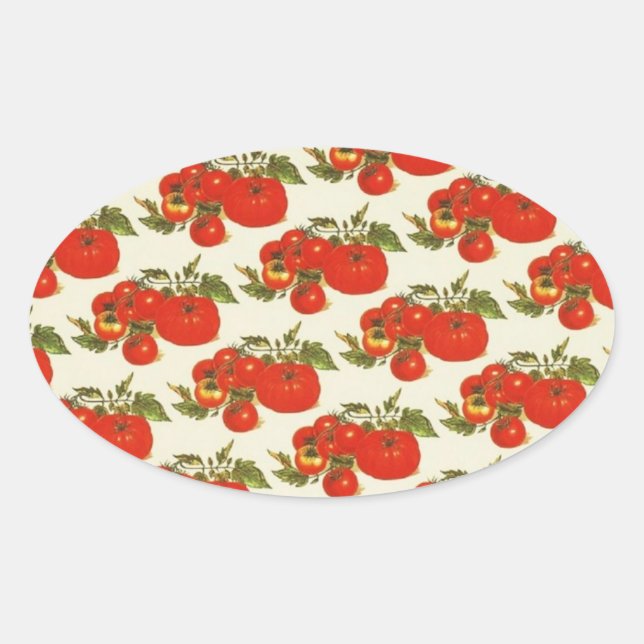 Vintage Tomatoes Oval Sticker (Front)