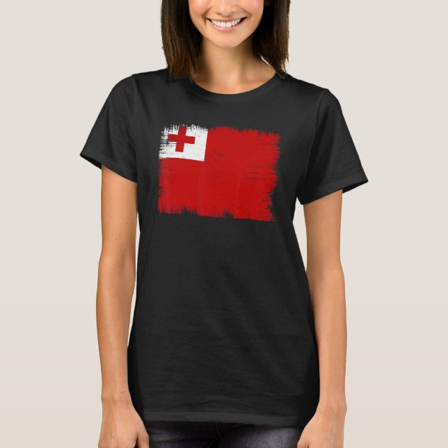 Vintage Tonga Flag Tongan Independence Day T-Shirt (Front)