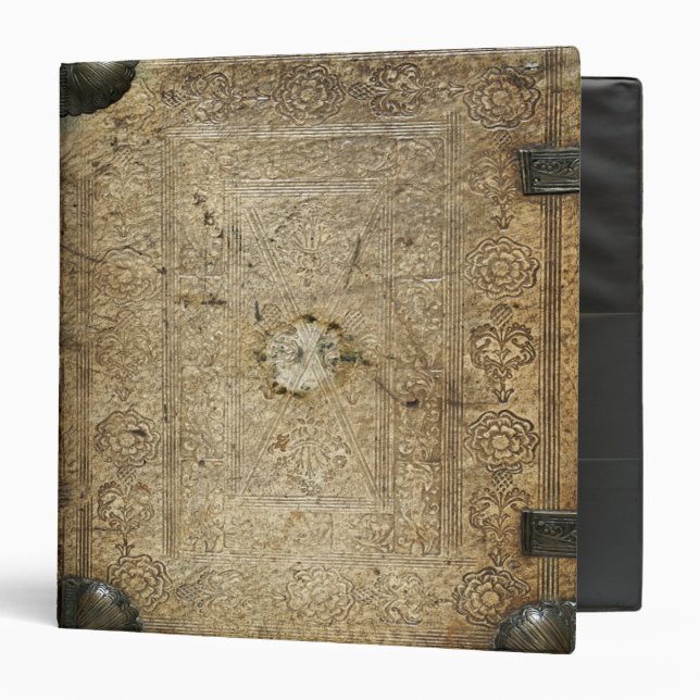 Vintage Tooled Leather Print Gothic Binder (Front/Inside)