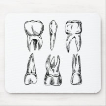 Vintage Tooth Anatomy Dental Mouse Pad, Dentist &
