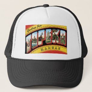 Vintage Topeka, Kansas Postcard Trucker Hat
