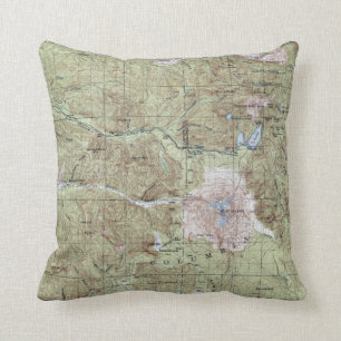 Vintage Topographical Map Mount Saint Helens Throw Pillow