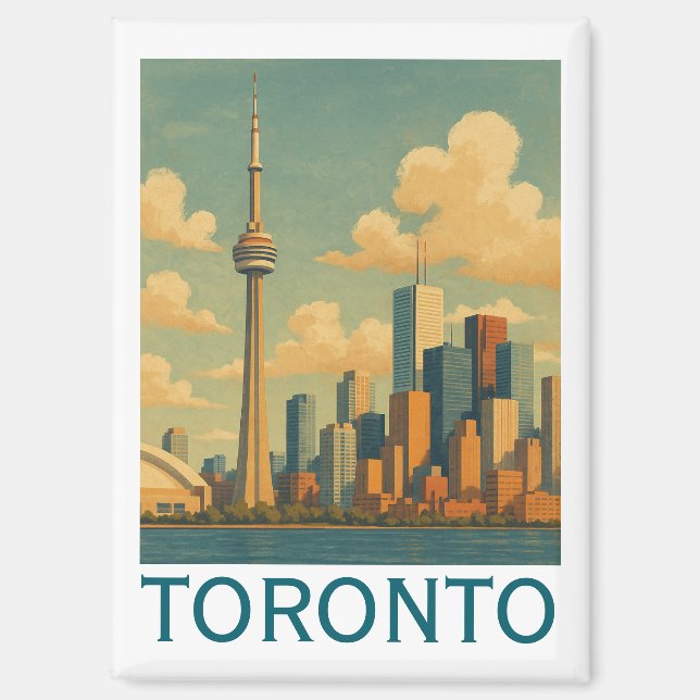 Vintage Toronto Canada – CN Tower Skyline Magnet (Front)