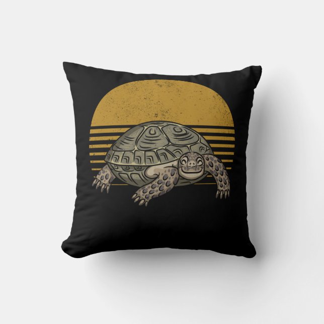 Vintage Tortoise Lover Retro Turtle Throw Pillow (Front)