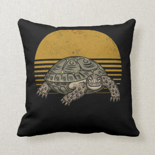 Vintage Tortoise Lover Retro Turtle Throw Pillow